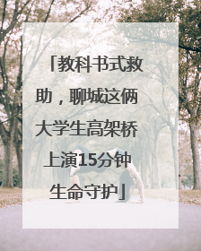 教科书式救助，聊城这俩大学生高架桥上演15分钟生命守护